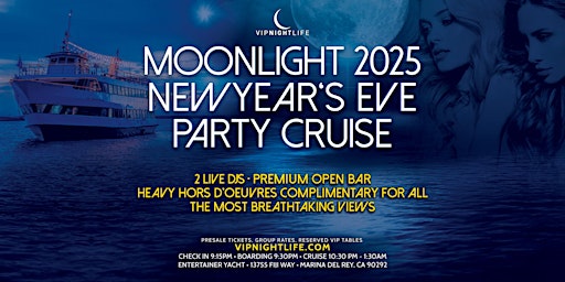 Primaire afbeelding van LA New Year's Eve Moonlight Fireworks Cruise 2025