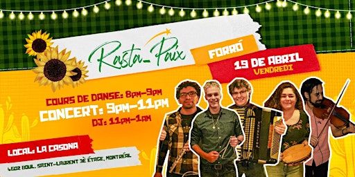 Imagem principal do evento Forró Rasta-Paix (Vivez le Brésil à Montréal)