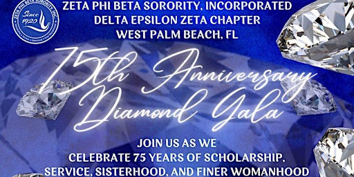 Imagem principal de Delta Epsilon Zeta Chapter WPB, FL -  75th Anniversary Diamond Gala