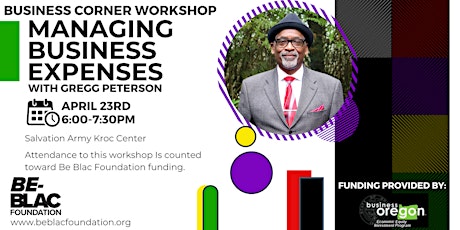 Be Blac Foundation Business  Workshop "Managing Your Business Expenses"