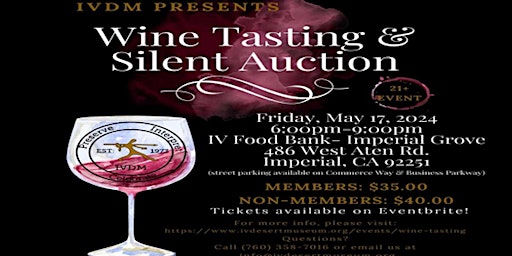 Imagem principal de Wine Tasting & Silent Auction Annual Fundraiser