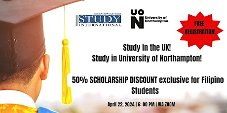 Image principale de Study in the UK and get 50% Scholarship Discount for Filipino Students