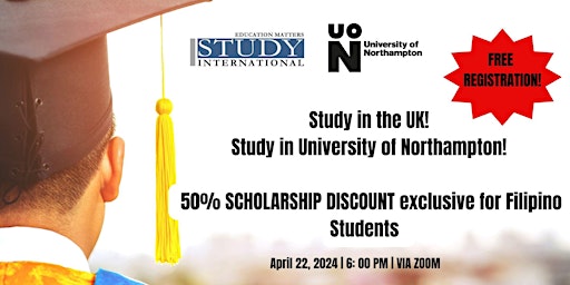 Primaire afbeelding van Study in the UK and get 50% Scholarship Discount for Filipino Students