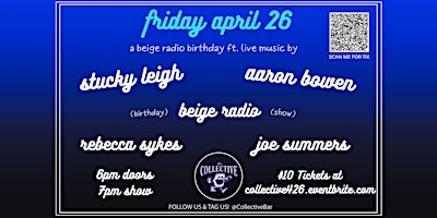 Hauptbild für A Beige Radio Birthday with live music at The Collective in Pacific Beach