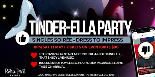 Imagem principal do evento Tinder-Ella Party - Singles Soirée with live band