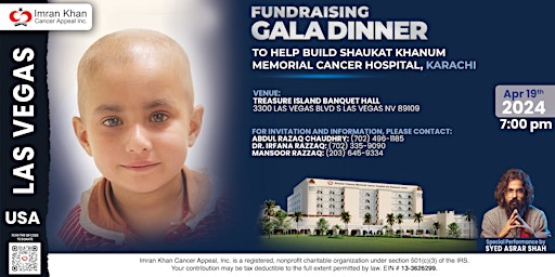 Primaire afbeelding van Shaukat Khanum Fundraising Gala Dinner in Las Vegas, USA