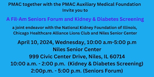 FREE Kidney & Diabetes Screening / FREE Consultation with Physicians primary image