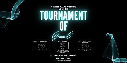 Imagem principal do evento Yu-Gi-Oh! Tournament of Greed presented by Scuffed Cards