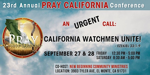 Immagine principale di 23rd Annual PRAY CALIFORNIA Conference 