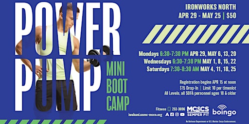 Imagem principal do evento Power Pump Mini Bootcamp - May
