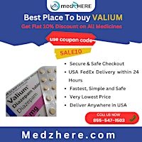 Imagem principal do evento Get Valium (Diazepam ) Without a Prescription Enjoy Discounts Free Shipping