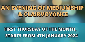 Primaire afbeelding van Evening of Clairvoyance & Mediumship - FIRST THURSDAY OF THE MONTH