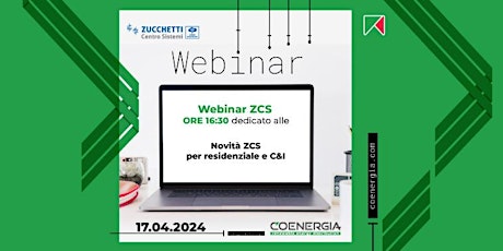 Hauptbild für Webinar Coenergia Novità ZCS per residenziale + C&I