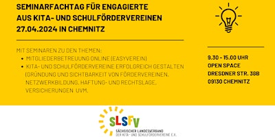 Imagen principal de Seminarfachtag für Kita- und Schulfördervereine  am 27.04.24 in Chemnitz