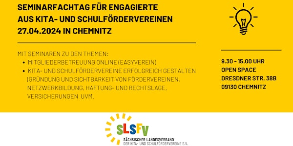 Seminarfachtag für Kita- und Schulfördervereine  am 27.04.24 in Chemnitz