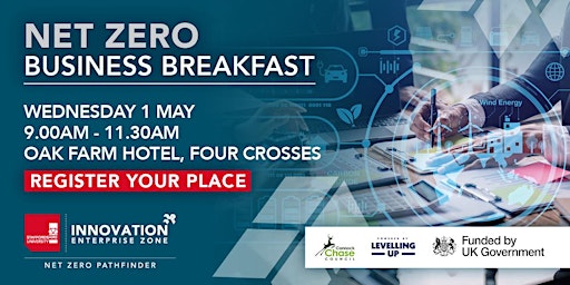 Imagem principal do evento Net Zero Business Breakfast - for Cannock Chase Companies