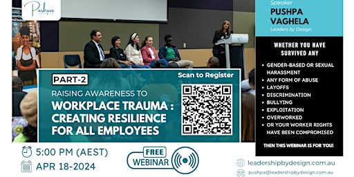 Primaire afbeelding van Raising Awareness to Workplace Trauma: Creating Resilience for All Employees Extended Part 2