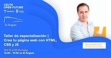 Imagem principal do evento Taller de especialización | Crea tu web con HTML, CSS y JS