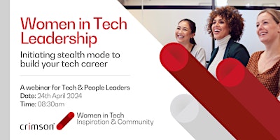 Primaire afbeelding van Women in Tech leadership: Initiating stealth mode to build your tech career