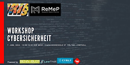 Hauptbild für IRI§24-ReMeP Workshop "Cybersicherheit"