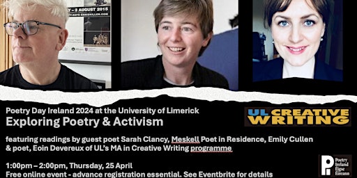 Imagem principal de Poetry Day Ireland @ University of Limerick - Exploring Poetry & Activism