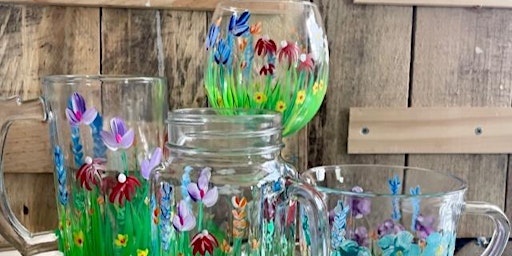 Primaire afbeelding van WHIMSICAL WILDFLOWER WINE GLASSES