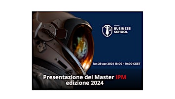 Presentazione del Master IPM primary image