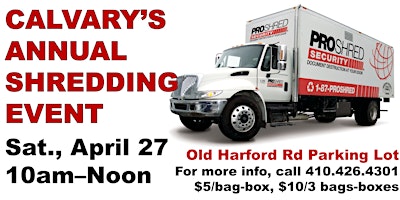 Imagem principal de Calvary's Annual Shred-It Event