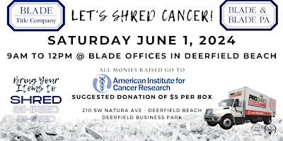 Imagen principal de Let's Shred Cancer! 2024 Blade Offices Shred Event