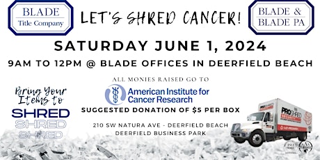 Let's Shred Cancer! 2024 Blade Offices Shred Event