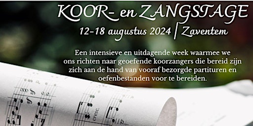 Imagen principal de Koor- en Zangstage 'Du pain, du vin et du BAROQUE'