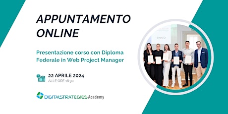 Presentazione online del Corso con Diploma Federale in Web Project Manager primary image