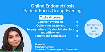 Image principale de Endometriosis Patient Focus Group Evening