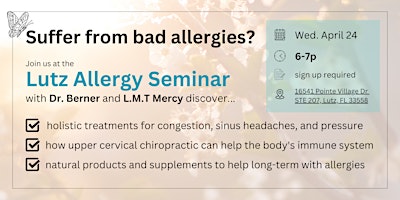 Image principale de Lutz Allergy Seminar with Local Health Practitioners