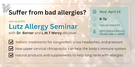 Lutz Allergy Seminar with Local Health Practitioners