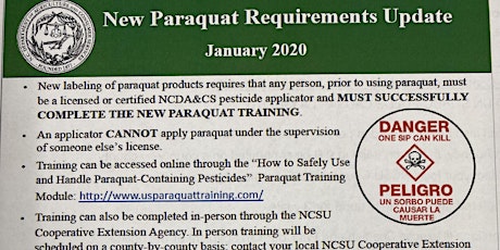 In-Person Paraquat Training