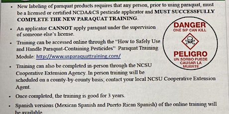 In-Person Paraquat Training