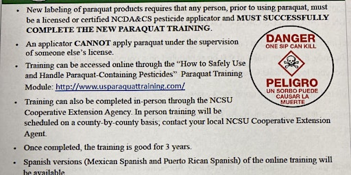 Imagen principal de In-Person Paraquat Training