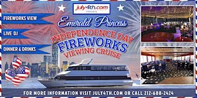 Immagine principale di July 4th Family Fireworks Cruise Aboard the Emerald Princess Yacht 