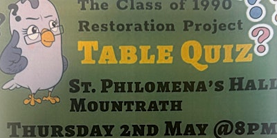 The Class of 1990 Restoration Project - Table Quiz primary image