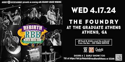 Primaire afbeelding van Evening with the Grammy Award-Winning REBIRTH BRASS BAND @ The Foundry!