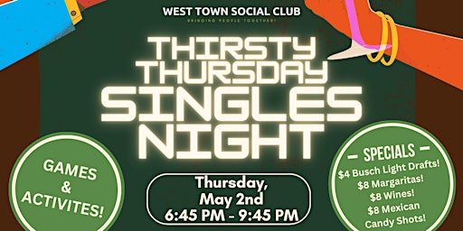 Image principale de Thirsty Thursday Singles Night!