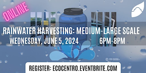 Rainwater Harvesting: Medium to Large  Scale  ONLINE Workshop primary image