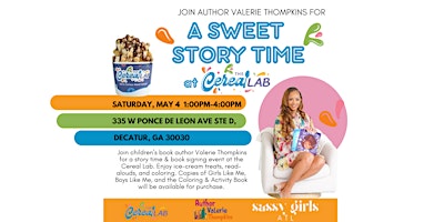 Imagem principal do evento Storytime at the Cereal Lab with Author Valerie Thompkins