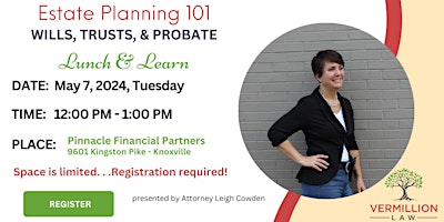 Primaire afbeelding van Lunch and Learn: Estate Planning Essentials Seminar