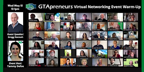 GTApreneurs May 15 Virtual Business Networking Event Toronto - Warm up