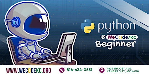 Imagem principal de WeCodeKC's Beginning Python Class (all ages)