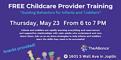 Childcare Provider Training: Guiding Behaviors for Infants and Toddlers primary image
