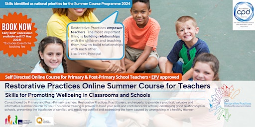 Restorative Practices Online Summer Course for Teachers primary image