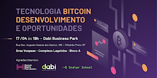 Imagem principal do evento Tecnologia Bitcoin Desenvolvimento e Oportunidades